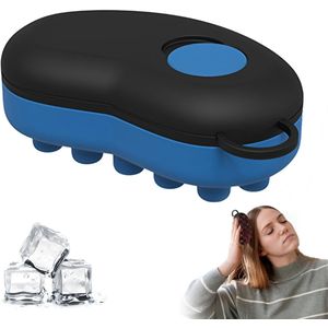 Scalp Massage Brush - Black Blue - Hoofdmassager - Silicone Shampoo Brush - Ice Compression