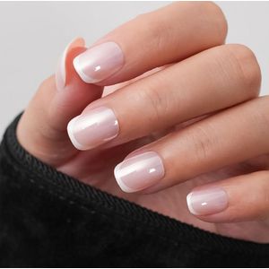 24 stuks korte kunstnagels - cups - nude - natuurlijke kunstnagels - Franse glans - effen - nude kleuren - nagelaccessoires