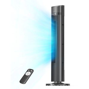 Ventilator - Torenventilator – Staande Vloerventilator – 102 cm – 3 Snelheden – 90° Oscillatie – Afstandsbediening – Timer – Bladloos – Fluisterstil – Energiezuinig – Zwart - Slaapmodus - Woonkamer - Slaapkamer - Kantoor
