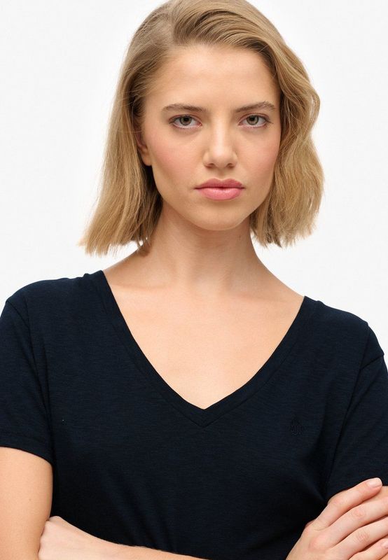 Superdry - Slub Emb - T-shirt - V-hals - Dames
