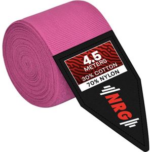 NRG - Bandage Boksen - Boksbandages - Hand Wraps - 450 cm - Heren - Dames - Roze