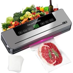 Botec Voedsel Vacuüm Sealer Machine - vacumeermachine - vacuumsealer - 5 Modi Voor Droge en Natte Voedselconservering, Inclusief 10 Verpakkingszakken - 220V