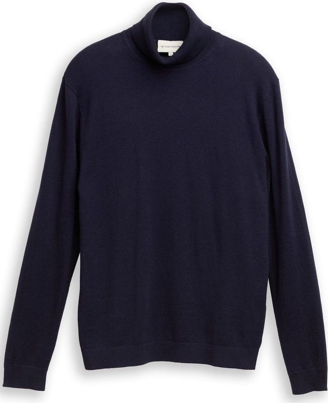 TOM TAILOR - Trui - Navy - Col - Lange Mouw