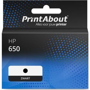 PrintAbout - HP 650 (CZ101AE) - Inktcartridge - Zwart