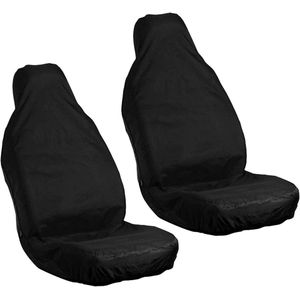 Waterdichte nylon autostoelhoezen - universeel - 2 stuks - zwart