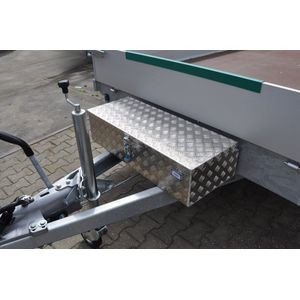 DE HAAN BOX HS - 900x380x230 mm - waterdichte en stofdichte aluminium traanplaat disselbak - voorzien van vlinderslot, spansluiting of t-sluiting