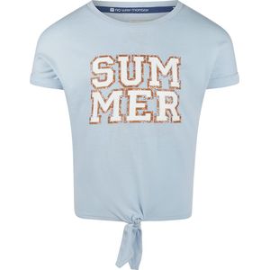 No Way Monday T-shirt met Tekst Lichtblauw