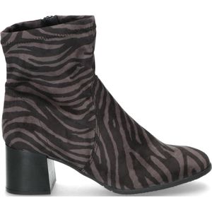 Tamaris Nadda Enkellaars Maat 36 Dames Grijs/Multi/Zwart Zebraprint