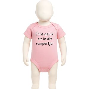 Romper - roze - echt geluk in rompertje - 62/68 - kan ook rechtstreeks als cadeau worden verstuurd