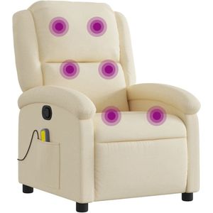 vidaXL - Massagestoel - Crèmekleurige Stof