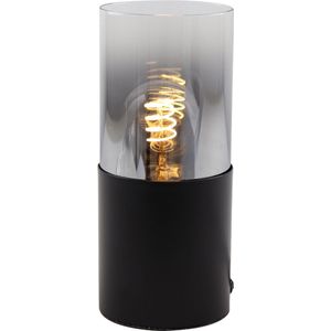 Olucia Huy - Moderne Tafellamp - Glas/Metaal - Grijs;Zwart