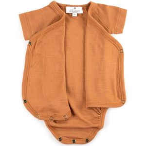 Wollen Overslagromper korte mouw – Merinowol - Argan Oil