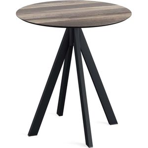 Infinity Terrastafel Zwart Frame + Tropical Wood HPL 70 cm - Essentials 120011270