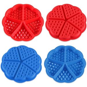 Siliconen wafelvormen bakgereedschap voor taarten koekjes - Set van 4 stuks .