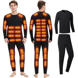 Set verwarmende thermische ondergoed voor mannen en vrouwen, intelligente 42-zones USB-oplaadbaar, voor winter en kou & S/4XL