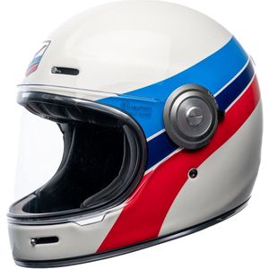 Motor Integraal Integraalhelm TANNEN KERO Wit/Blauw/Rood L van MOTOBLOUZ