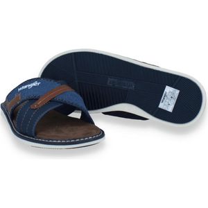 Wrangler Heren Badslipper Calvin Slider Men Low Dress Blues | Blauw | Maat: 43