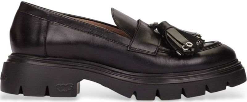Wondersvoor vrouwen. A-4303 Bones leren loafers zwart (36), Leer, 3 tot 5 cm, Geen, Casual