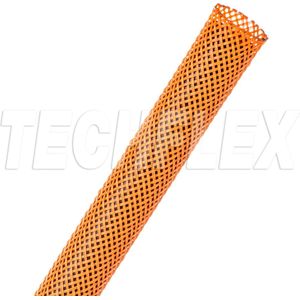 Techflex-PTN0.50NO/15-Kabelsok-Kabelsleeve-Kabelbeschermer-Kabel Management–Kabelkous-Kabelmantel - Maat: 6,4 mm – 19,1 mm-Kleur: Neon Oranje-Lengte: 15 meter