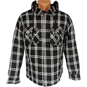 Lumberjack Motorjas Zwart-Wit inclusief (uitneembare) protectie. Maat 7XL