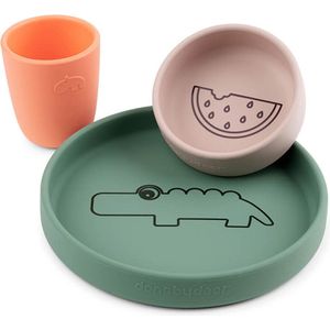 Done By Deer Silicone Dinner Set Croco Colour Mix