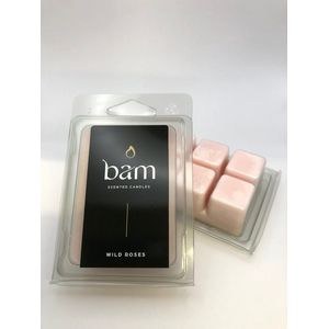 BAM wax melts - wilde rozen - geurchips op basis van zonnebloemwas - moederdag - cadeau - vegan - geurwax 1 stuk