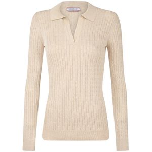 Felix Hardy Trui Met Polokraag - Polo Shirt - 100% Katoen Dames Beige - S