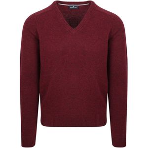 Steppin' Out Trui V-hals Lamswol Bordeaux - Maat S - Heren