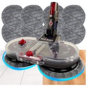 Maxorado 2-in-1 Vloermop geschikt voor Dyson V7 / V8 / V10 / V11 / V15 – Inclusief 10 Pads - Dweilmondstuk - Vloerreiniger - Stofzuigermondstuk