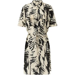 COMMA - Blousejurk - Nude/Zwart/Wit - Korte Lengte - Viscose - Bloemenprint