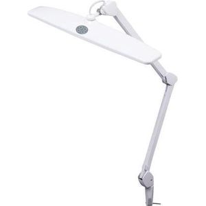 Velleman Verstelbare bureaulamp met klem, flexibele zwenkarm, aan/uit-schakelaar en traploze dimfunctie, 84 krachtige leds, 58 cm breed, 21W, 6500K, 1,5 m kabellengte, geschikt voor bureaublad tot 6,3cm