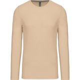 Herenshirt met lange mouwen en ronde hals Light Sand - 3XL