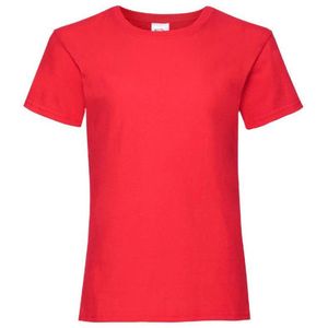 Fruit Of The Loom Meisjes Kinder Valuegewicht T-shirt  Korte Mouwen (2 stuks) (Rood)