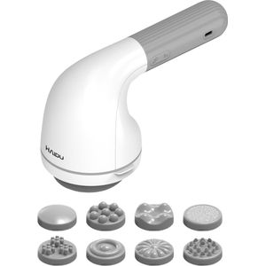 HAIDU Deep Relief Massager – Cellulite Massage Apparaat – Lymfedrainageapparaat – Geschikt voor Hoofd, Schouders, Armen, Buik, Rug en Benen – Draadloos en Oplaadbaar - Massage gun – Wit