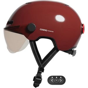 Slimme fiets- en scooterhelm met vizier, verlichting en valdetectie voor volwassenen
