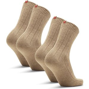 DANISH ENDURANCE Alpaca Wollen Sokken - Thermische Alpaca Sokken - Zachte Natuurlijke Wol, Unisex - Beige Gemêleerd - Maat 35-38