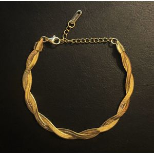 No-Fade Goud-Stijl Vergulde Dubbele Gedraaide Slangenketting Armband Sieraden Voor Dames En Heren