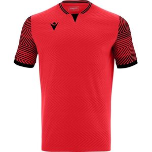 Macron Tureis Shirt Korte Mouw Kinderen - Rood / Zwart | Maat: 11-12 Y