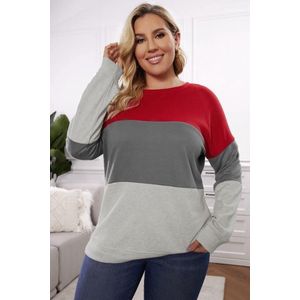 Sweatshirt Dames - Rood Gestreept - Salix - Maat XXXXL/4XL