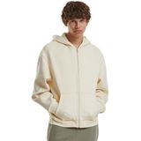 Build Your Brand Fluffy Zip Hoody, herenhoodie met doorlopende ritssluiting, regular fit, witzand., XL