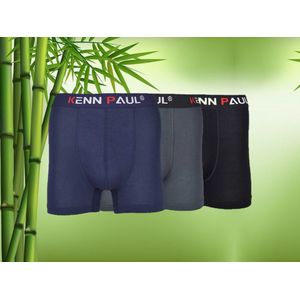 SOCKSTON - 3 Pack Bamboe Boxershort - Zwart - Grijs - Marine - Bamboe - 3 Stuk - Maat XL - Heren Ondergoed - Cadeau Voor Mannen