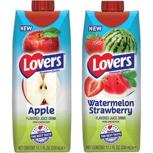 Lovers Juice 33cl Sap Pakjes Mix-pack 6x Appel + 6x Watermelon Strawberry