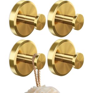 4 Stuk - Haken Met VacuüM Zuignap - Krachtige VacuüM Haken - Handdoekhanger - Herbruikbaar - Zuignap Ophanghaak - Twist Zuignaphaken - Waterdichte Haken Voor Keuken En Badkamer - VacuüM Wandhaak - Voor Ramen-Glas-Badkamer-Keuken-Goud