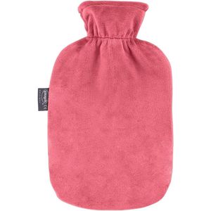 Warmwaterkruik 2 liter met koraal-fleece overtrek - Luxe en comfortabele Fashy