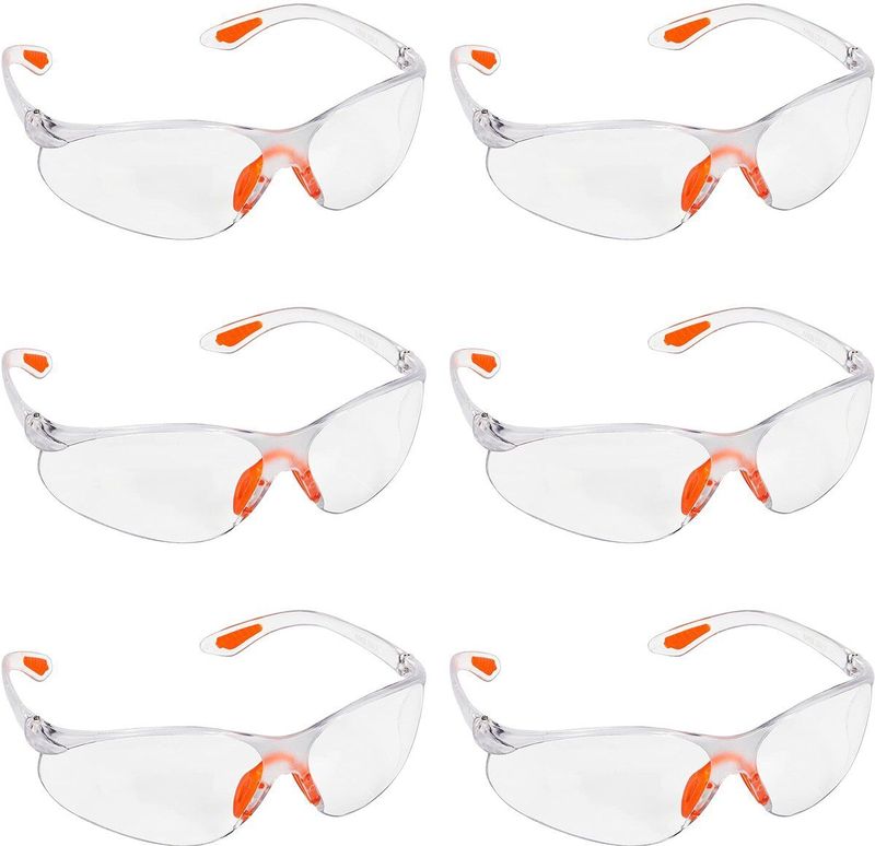 KURTZY - Veiligheidsbril - Helder - Krasbestendig - 6 Stuks