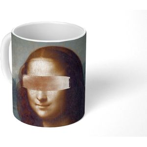 Mok - Koffiemok - Mona Lisa - Leonardo da Vinci - Rosegoud - Mokken - 350 ML - Beker - Koffiemokken - Theemok