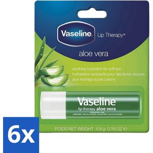 Vaseline - Aloe Vera - Lip Therapy Stick - Glans & Verzachtend - 4.8 g - Voordeelverpakking - 6 stuks