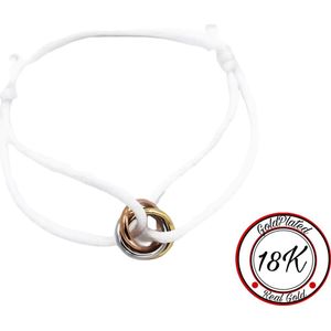 Soraro Tricolor Armband | Wit | 18K Goldplated | Soraro Armbanden | Cadeau voor haar | verjaardag vrouw | Vaderdag | Vaderdag Cadeau