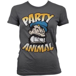 Popeye Brutos Party Animal Girly T-Shirt Damen Dark-Grey-S