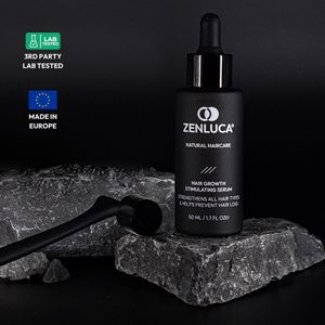 ZENLUCA® Haar Serum Haargroei & Haargroei Serum – Dermaroller Haargroei 0.5mm Set – Natuurlijk Serum tegen Haaruitval – Haargroei Product Mannen & Vrouwen – Vegan Haarserum – Haar Serum Droog Haar – Zonder Parabenen & Alcohol
